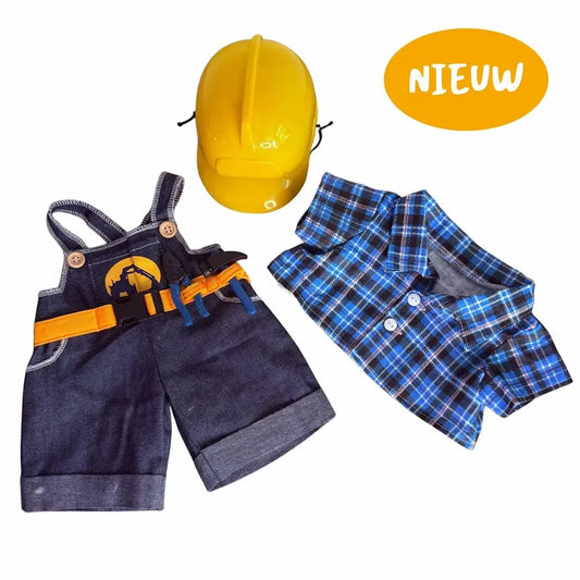 Bouwvakker outfit voor knuffel 40cm