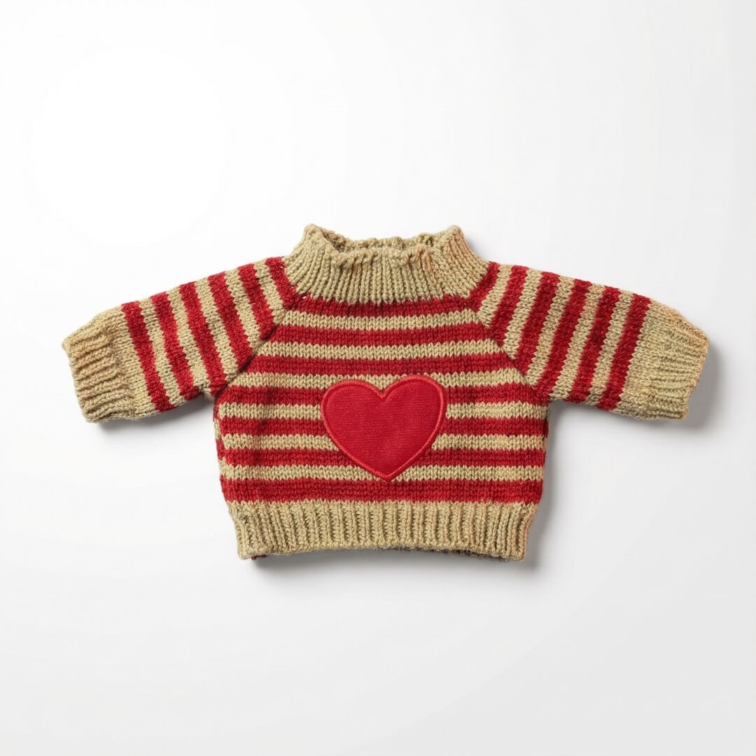 Trui met Hartje Kleding voor Knuffels 40cm