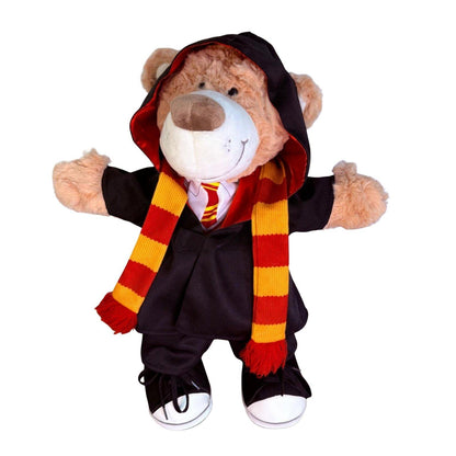 Milo de knuffelbeer in gesloten tovenaarcape – mysterieuze look met magisch detail van Make a Bear