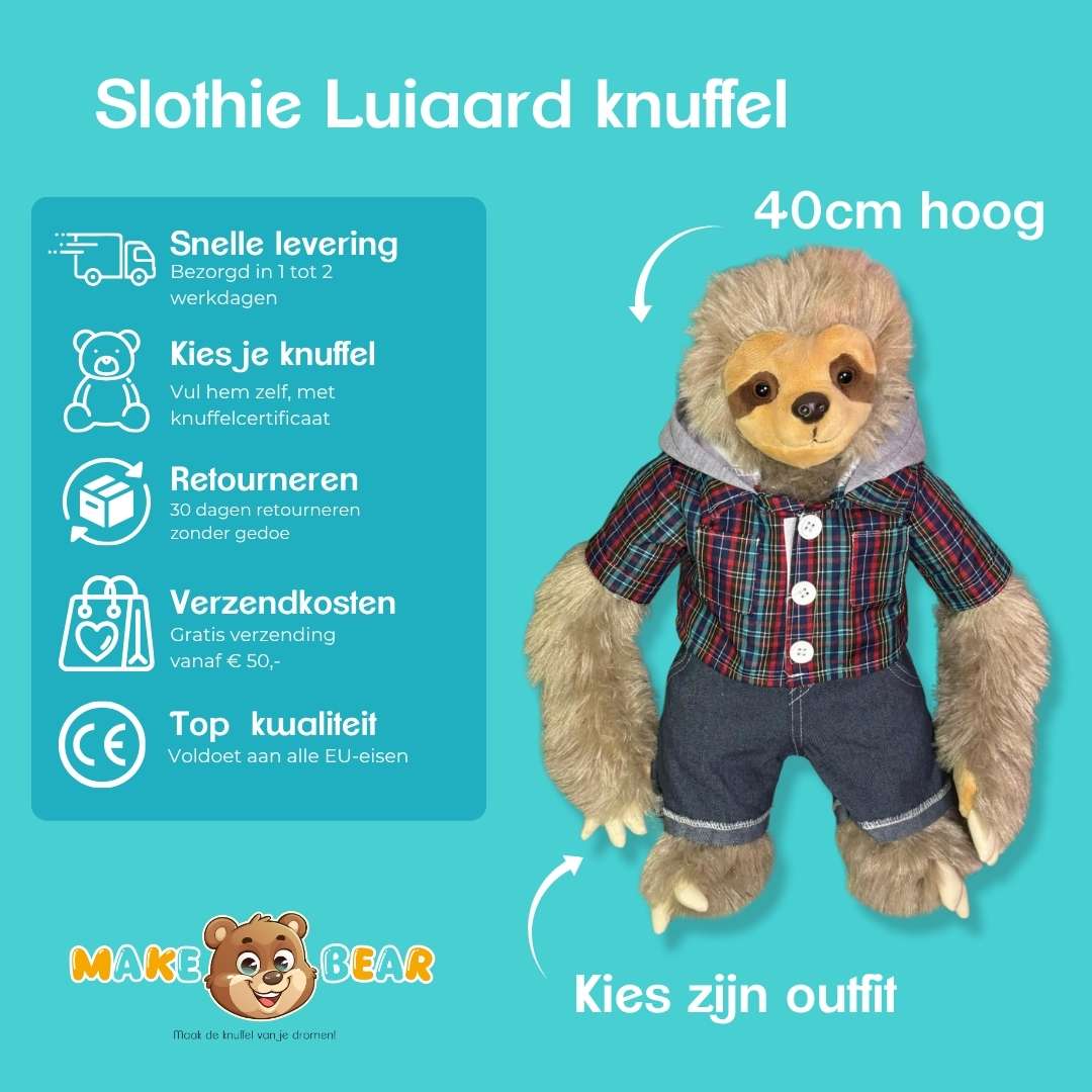 Slothie de luiaard – knuffel met rustige uitstraling, snelle levering, eenvoudige retouren, lage verzendkosten en topkwaliteit bij Make a Bear.